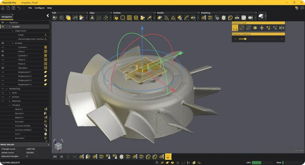 2. Schritt Mesh finalisieren und ausrichten